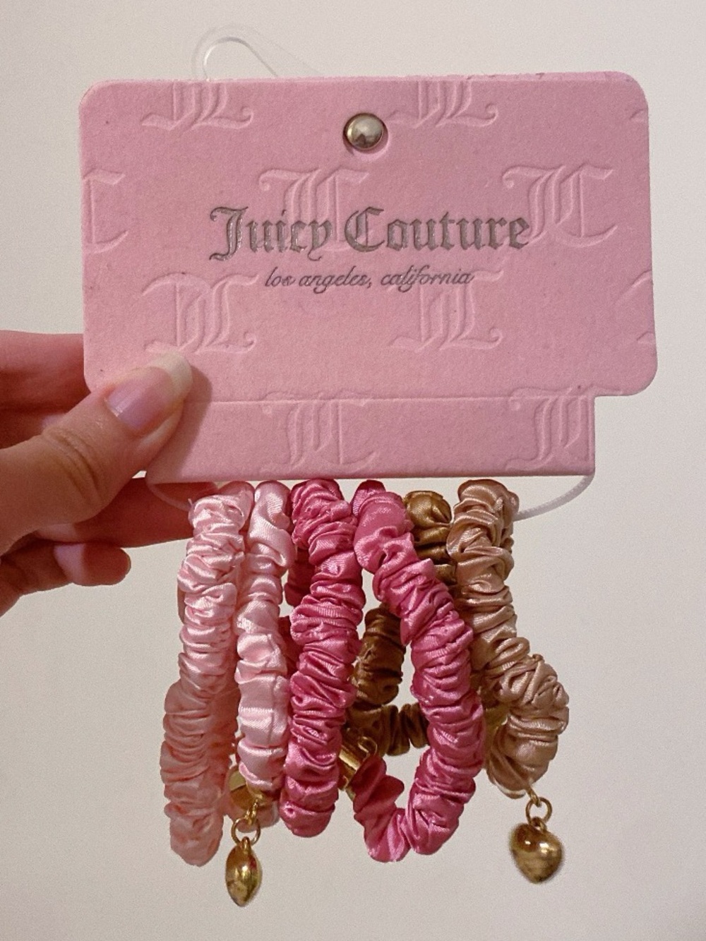 🎀3/$25🎀 Juicy Couture Satin Mini Scrunchie Set of 6 - Picture 1 of 1